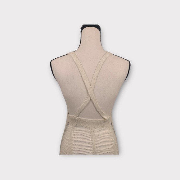 Frayed Boho Festival Open Stitch One-Size Soft Maxi Crossback Dress - Picture 4 of 7